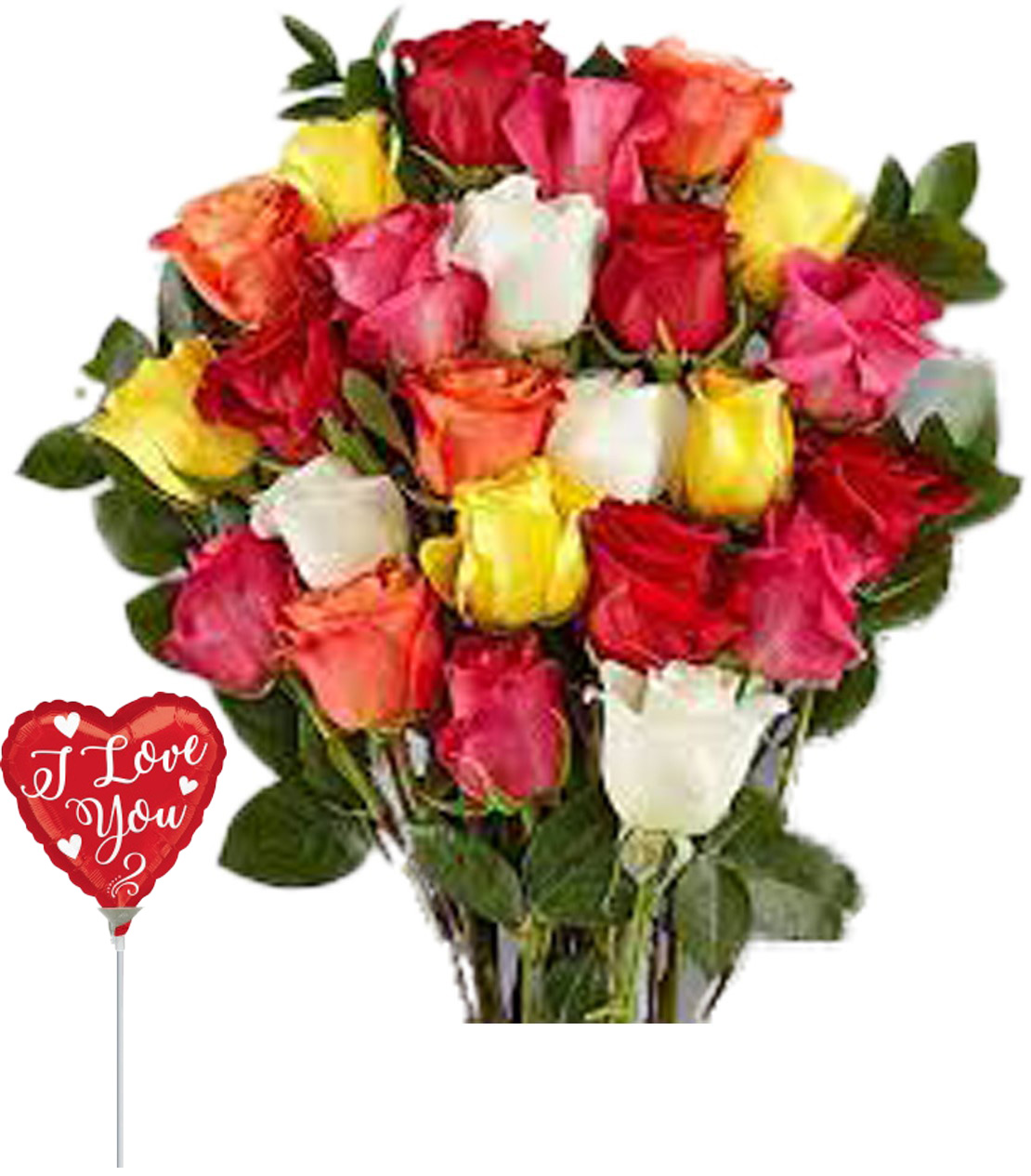 mixed-roses-in-a-bunch-with-a-foil-balloon-
